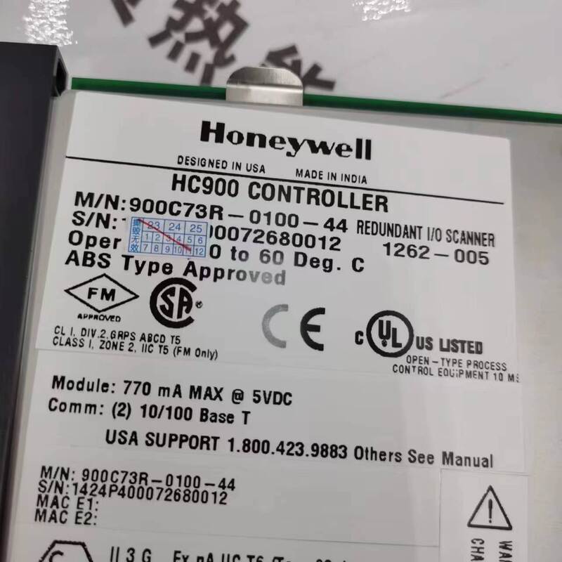 900C73R-0100-44  DCS SIS System Αναλογική Κάρτα Εισόδου HC900  CPU PLC για Honeywell Spot 20