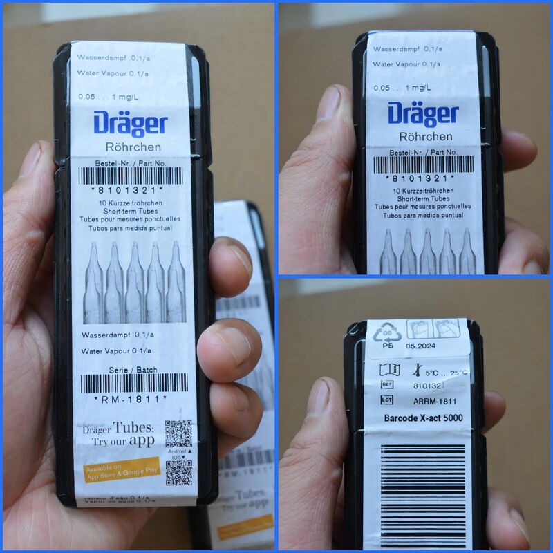 Drager High Accuracy  Gas Detection Tubes CO CO2 NO2 O2 HS SO2  Water Vapor HCL CL2 H2 Original New