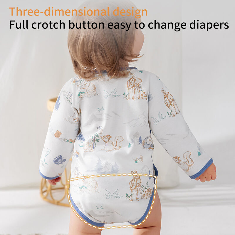 Soft 50% Cotton 50% Viscose Baby Romper Comfortable Breathable Infant Bodysuit for 0-2 Years Old
