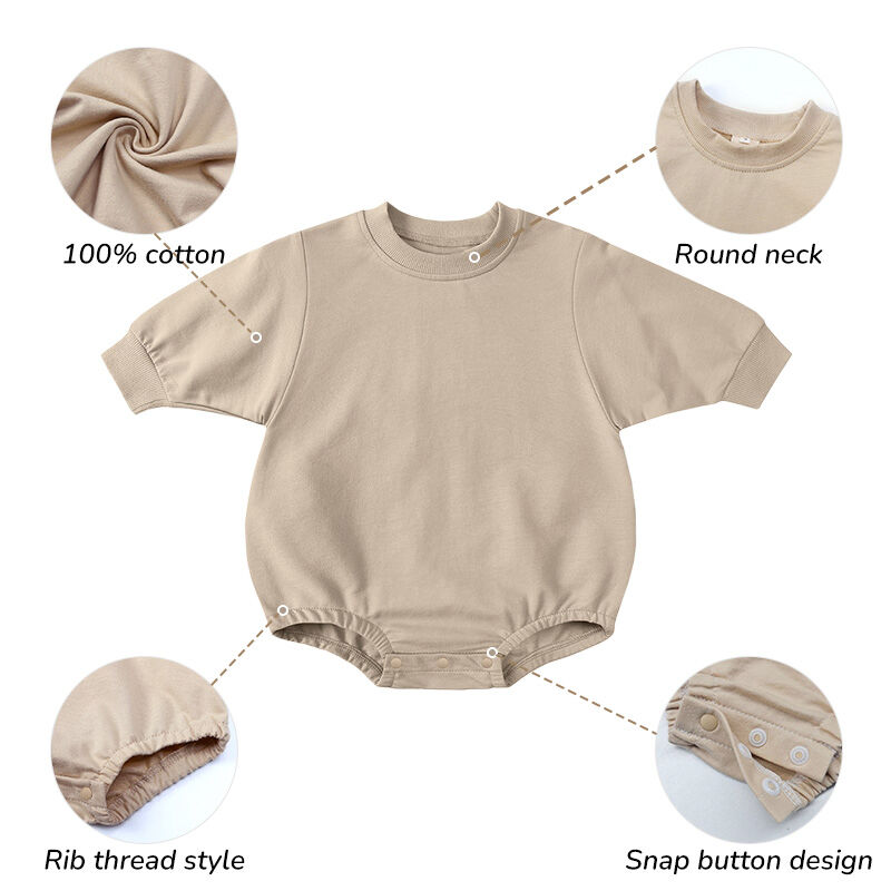 100% Cotton Baby Romper Comfortable Breathable Infant Jumpsuit with Custom Colors for Newborns