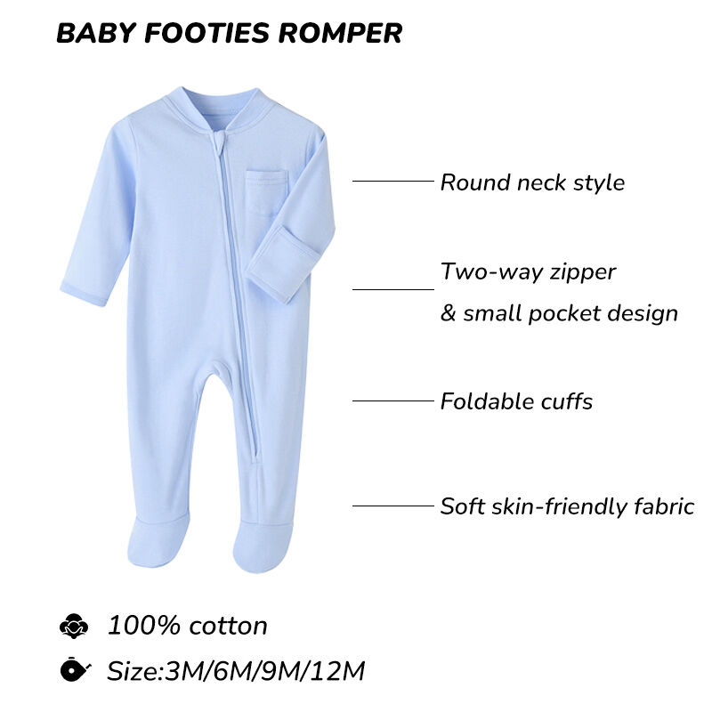 CPC Certified 100% Cotton Customizable Breathable Baby Rompers and Infant Jumpsuit for 3-12 Months