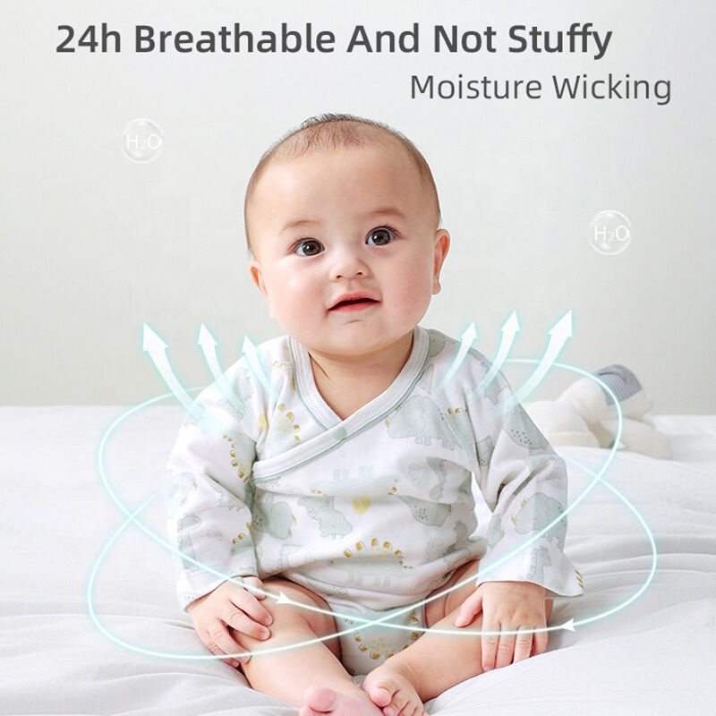 100% Organic Cotton Baby Crawl Suit with Customized Logo and Animal Pattern Infant Romper