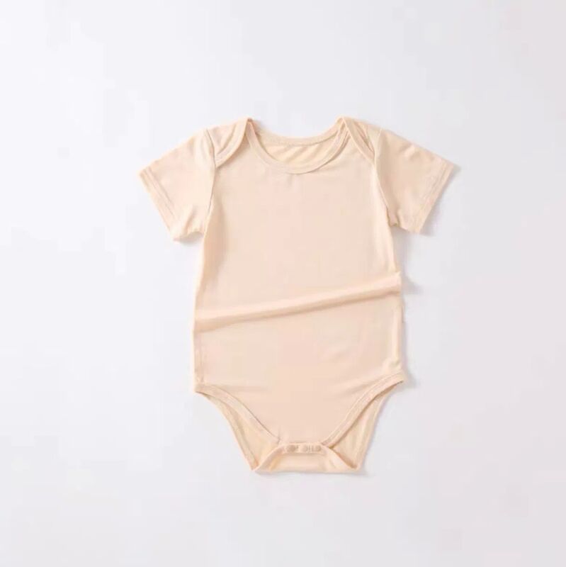 Custom Made Bamboo Pajamas Baby Romper with 120+ Colors Available Soft 95% Viscose 5% Spandex Customizable Labels