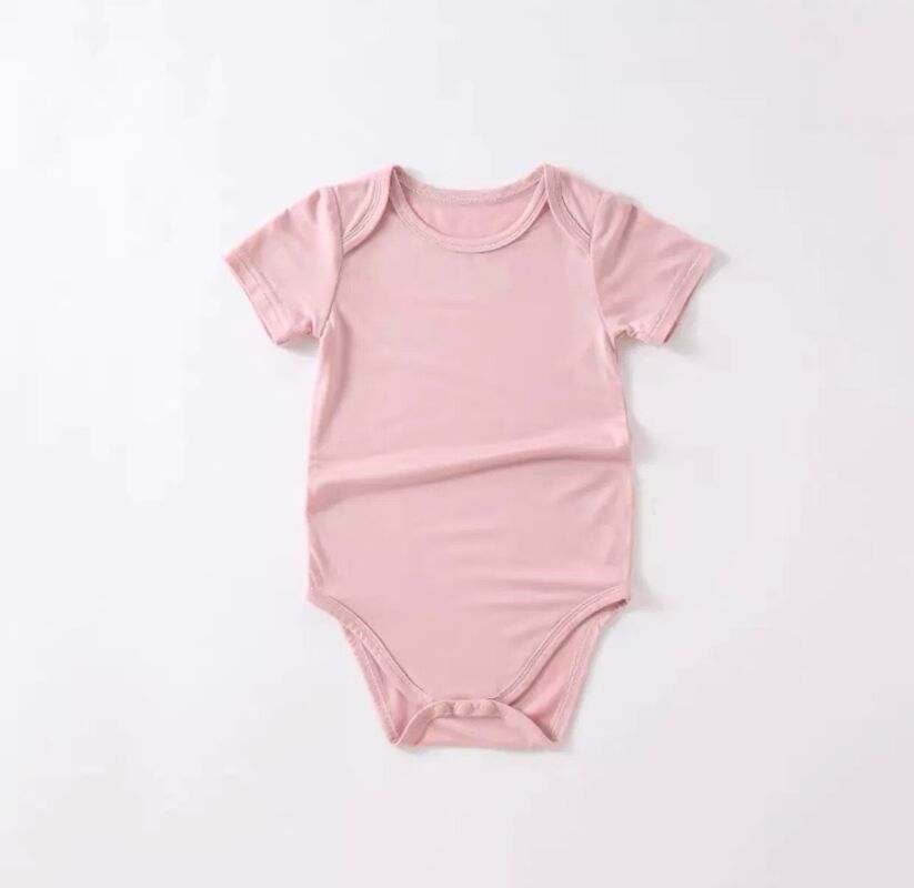 Custom Made Bamboo Pajamas Baby Romper with 120+ Colors Available Soft 95% Viscose 5% Spandex Customizable Labels