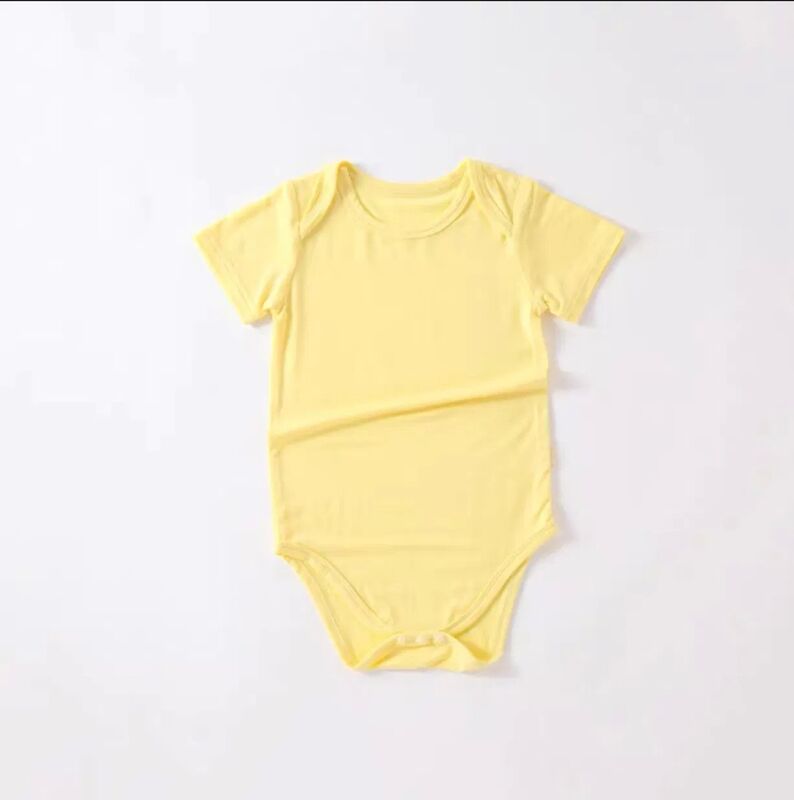 Custom Made Bamboo Pajamas Baby Romper with 120+ Colors Available Soft 95% Viscose 5% Spandex Customizable Labels