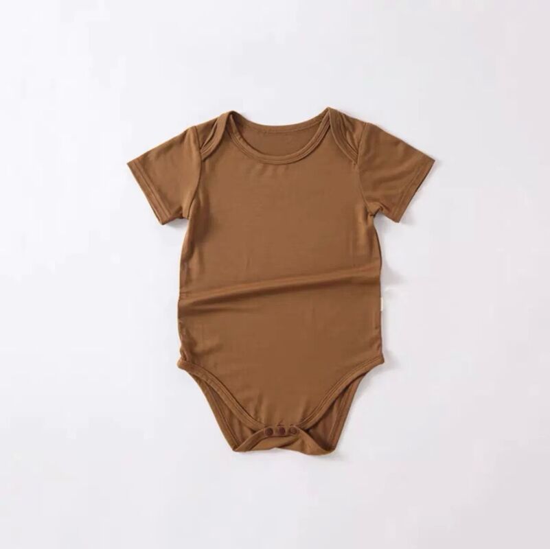 Custom Made Bamboo Pajamas Baby Romper with 120+ Colors Available Soft 95% Viscose 5% Spandex Customizable Labels