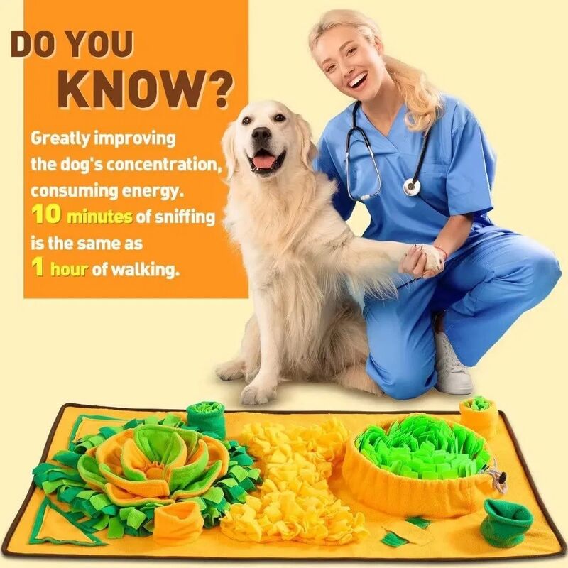 Extremely Durable and Easy to Clean Noise-Free Snuffle Toy for Dog Nosework Training and Foraging Mat