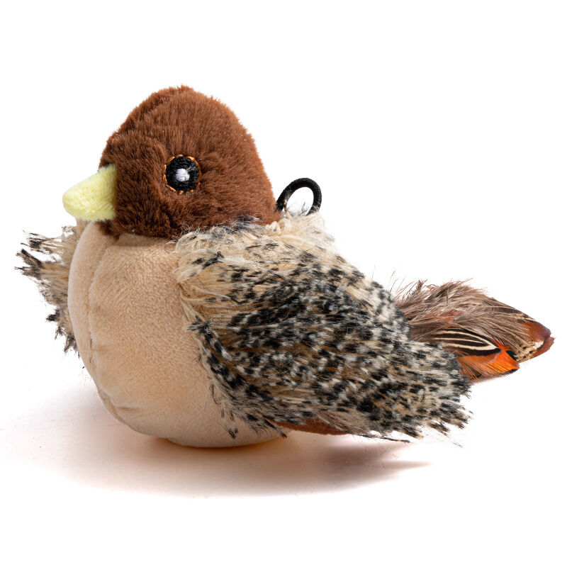 USB Rechargeable Interactive Cat Toy with Motion Sensor Activated Flying Bird and Realistic Sparrow Modeling