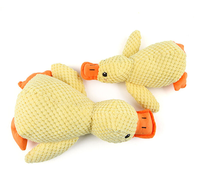 No Stuffing Duck Pet Toy with Soft Squeaker for Teeth Cleaning and Stress Relief in Dogs and Cats