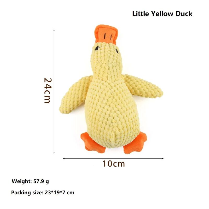 No Stuffing Duck Pet Toy with Soft Squeaker for Teeth Cleaning and Stress Relief in Dogs and Cats