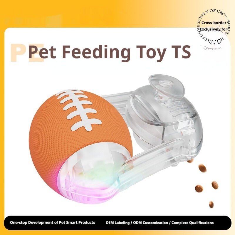 Durable PVC Cat Treat Dispenser with LED Light and Slow Feeding Design Interactive Cat Toy
