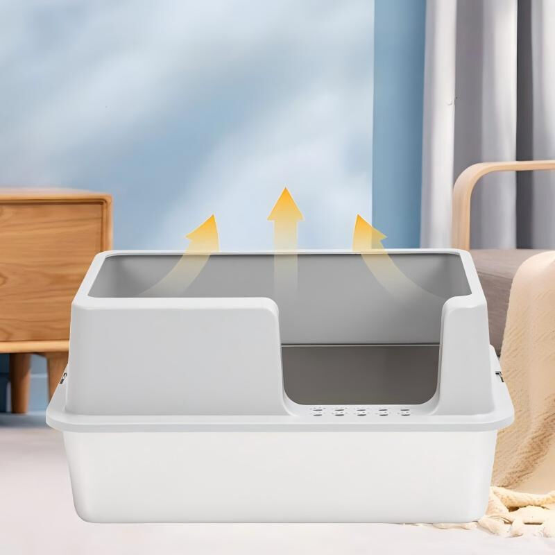 Non-Stick Anti-Leakage Extra Large Stainless Steel Cat Litter Box for Pets with Spacious Design