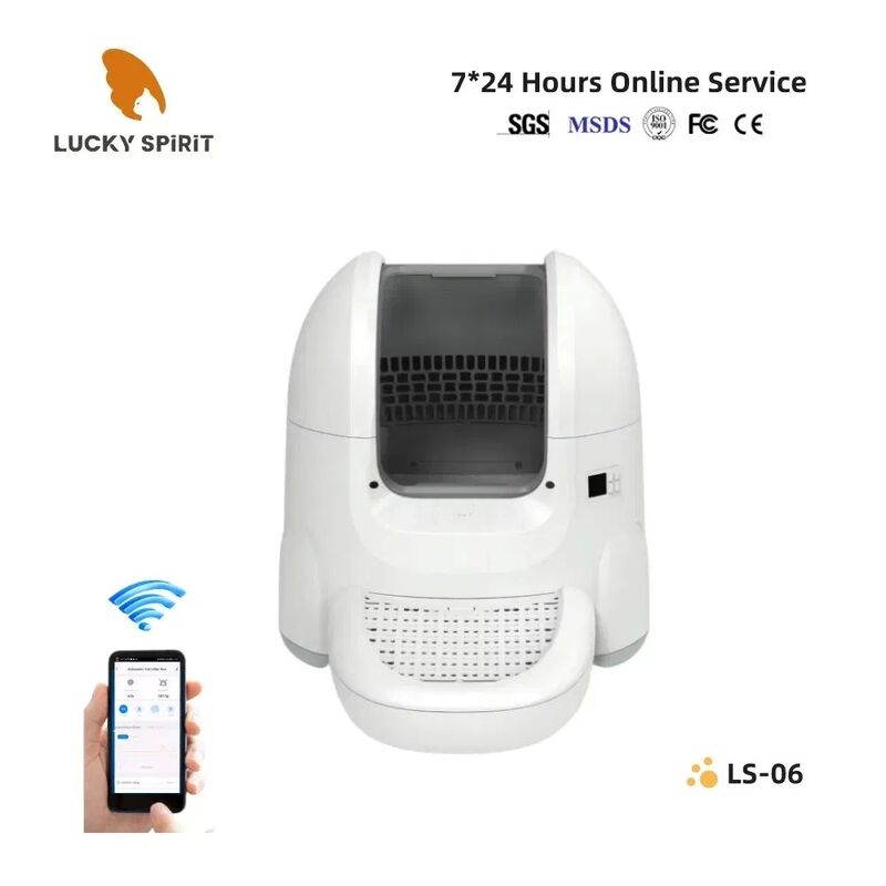 Automatic Self-cleaning Cat Litter Box with Real-Time Odor Monitoring Smart APP Online Management and Auto Record of Toileting Times