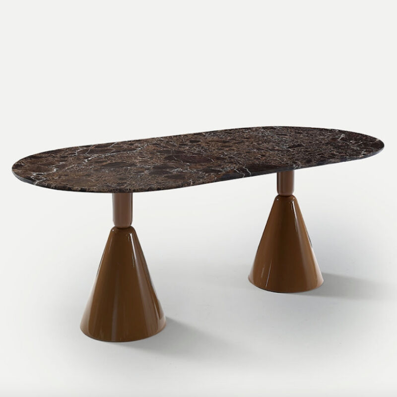 Modern Stylish Design Fish Maw Gold Natural Marble Dining Table with Stainless Steel Leg for Luxurious Hotels