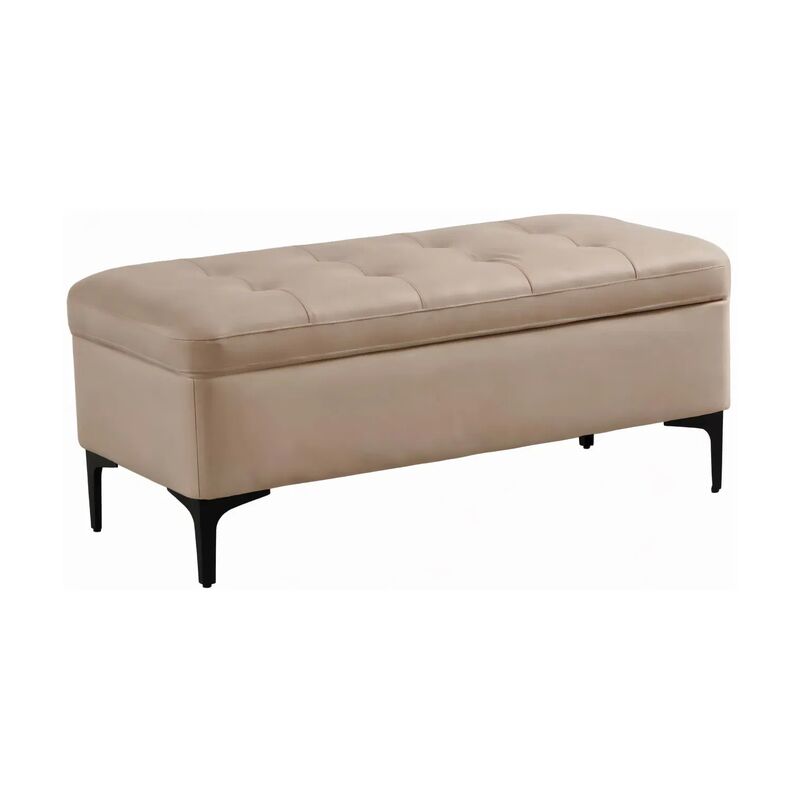Customized Size Light Brown Fabric Storage Bench for Living Room with Storage Function