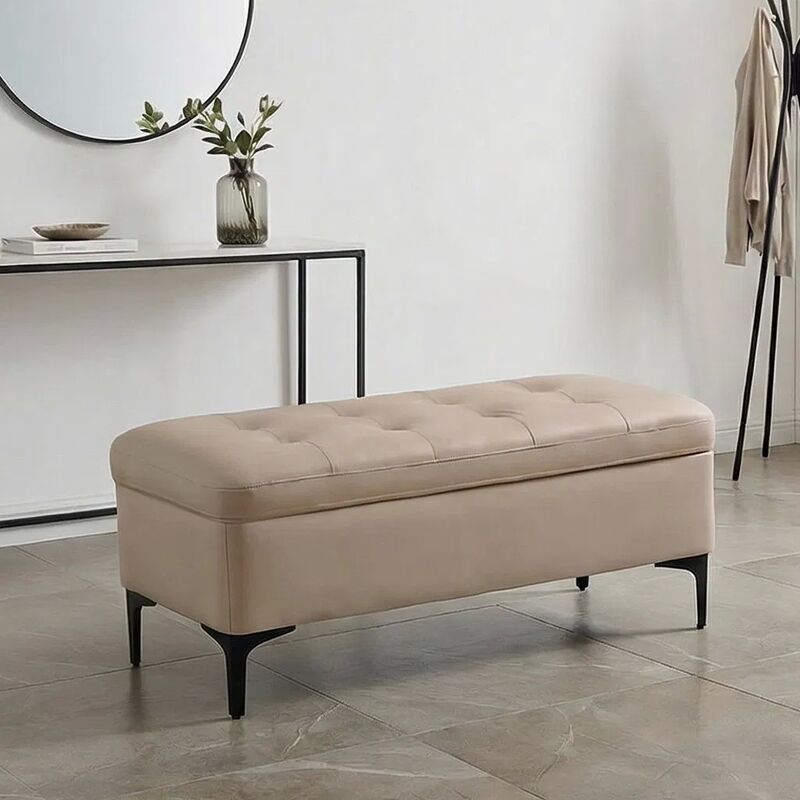 Customized Size Fabric Storage Bench with Storage Function for Small Apartments