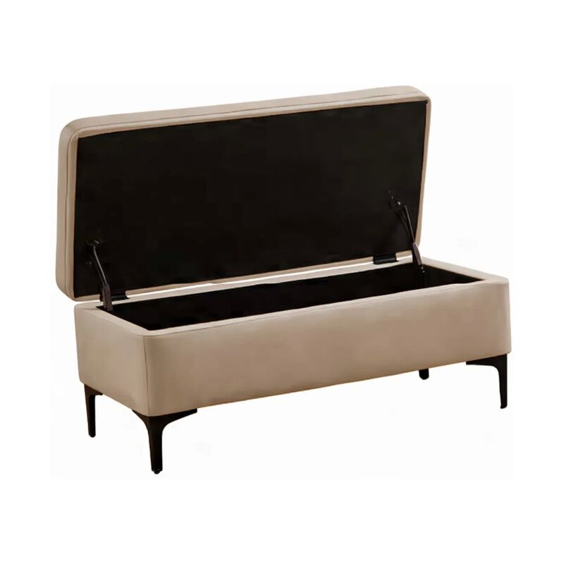 Customized Size Leather/PVC Storage Ottoman Shoe Stool 1120*510*480mm with Storage Function