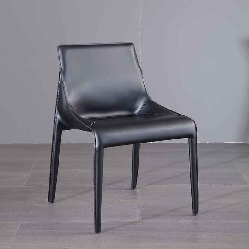 Modern Design Saddle Leather Dining Chair with Stainless Steel Leg for Home and Restaurant