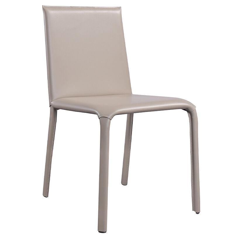 Italian Design Dining Chair with Stainless Steel Leg and Saddle Leather for Home and Hotel