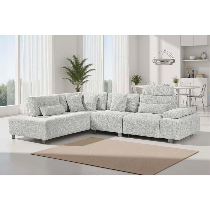 Customizable Dimensions Fabric Sofa with Adjustable Electric Recliner and Wooden Frame Modular Sectional Couch