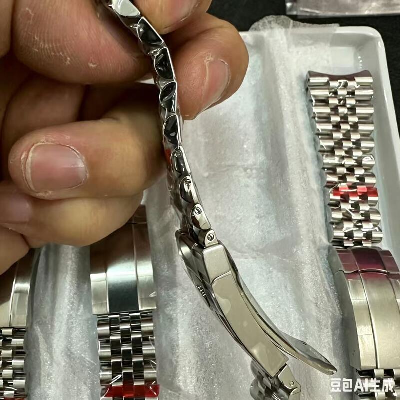 904L Luxus-Metalluhrband 21mm gekrümmter Massivstahl-Uhrarmband für Rolex-Date nur 41mm Uhrkoffer
