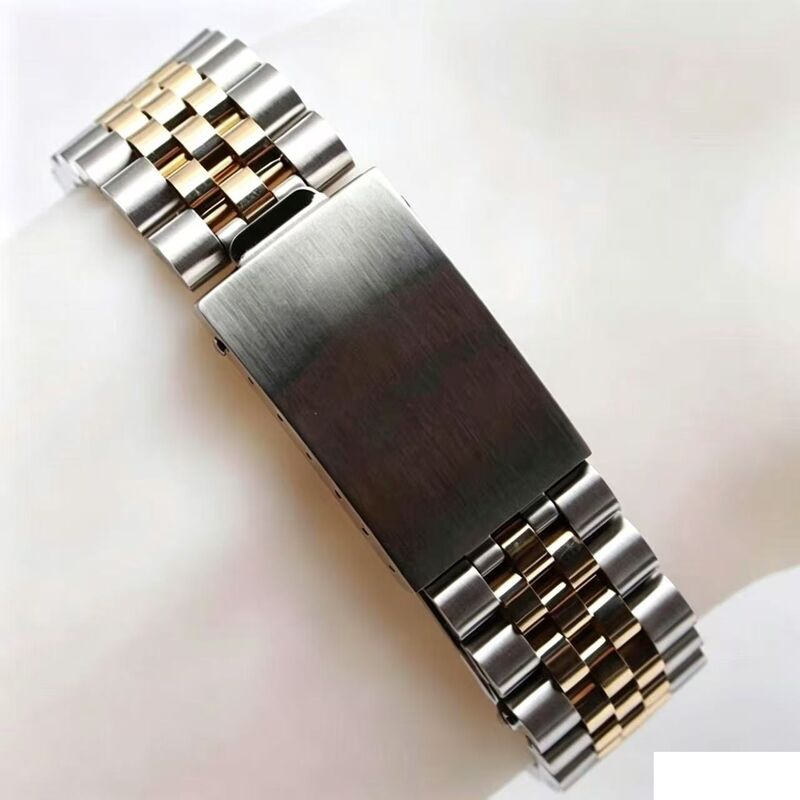 904L 18k Gold Luxury Metal Watch Band 13 20mm Curved Solid Stainless Steel Watch Bracelet for rolex 16234 16233 1601 16013 16014