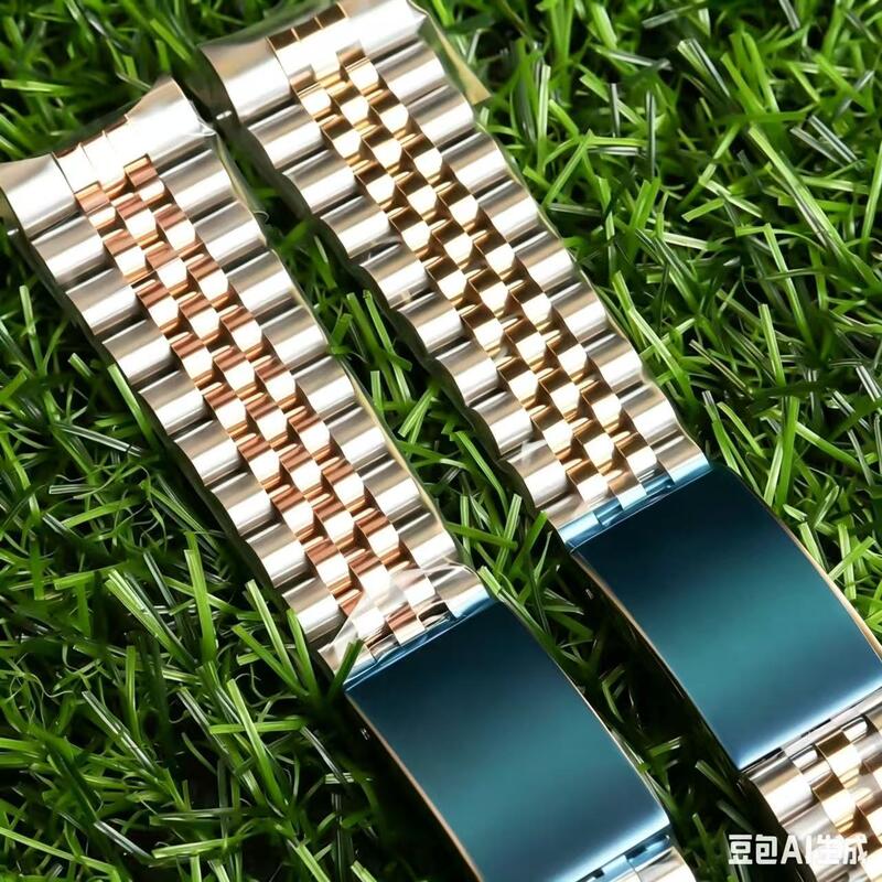 904L 18k Gold Luxury Metal Watch Band 13 20mm Curved Solid Stainless Steel Watch Bracelet for rolex 16234 16233 1601 16013 16014
