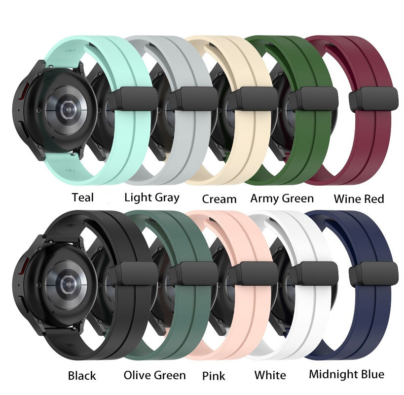 Magnetic Buckle 20mm 22mm Universal Watchbands Silicone Watch Band Strap for Garmin / Huawei / Samsung Galaxy Watch