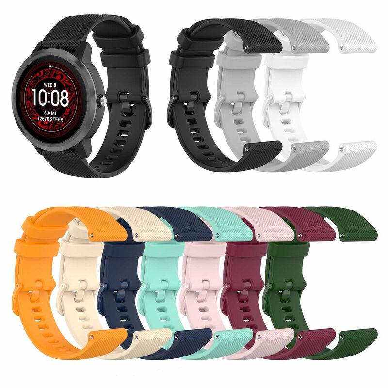 18mm 19mm 20mm 22mm Sport Silicone Watch Band for Garmin Venu Vivoactive 3S/ Samsung Galaxy Watch 4  Bracelet