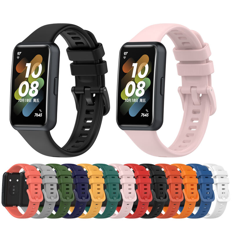Silicone Watchband for Huawei Band 7 Smart Watch Strap Soft Wristband Sport Bracelet Replacement Strap Women Men Metal Head