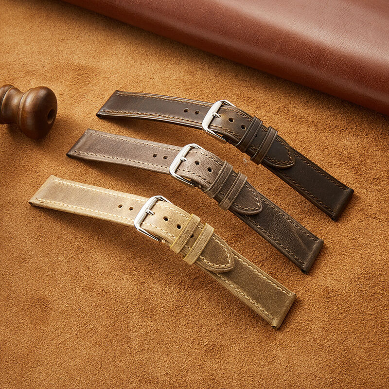 SWstrap Leather Watch Straps High Quality Wide Vintage Smart Watch Holes Sports Breathable Leather Genuine Watch Band