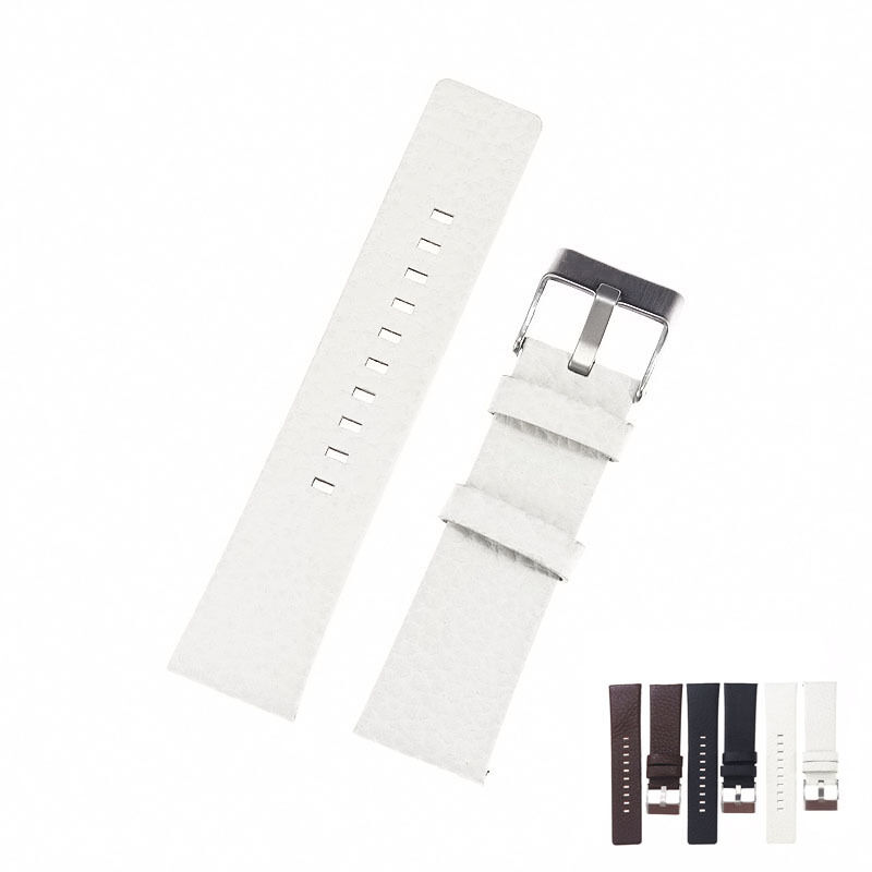 Litchi Pattern Leather Strap for Flat Mouth Strap DZ1657 DZ4323 DZ7313 Series Men and Women Watch Band Bracelet 22mm24mm26mm28mm