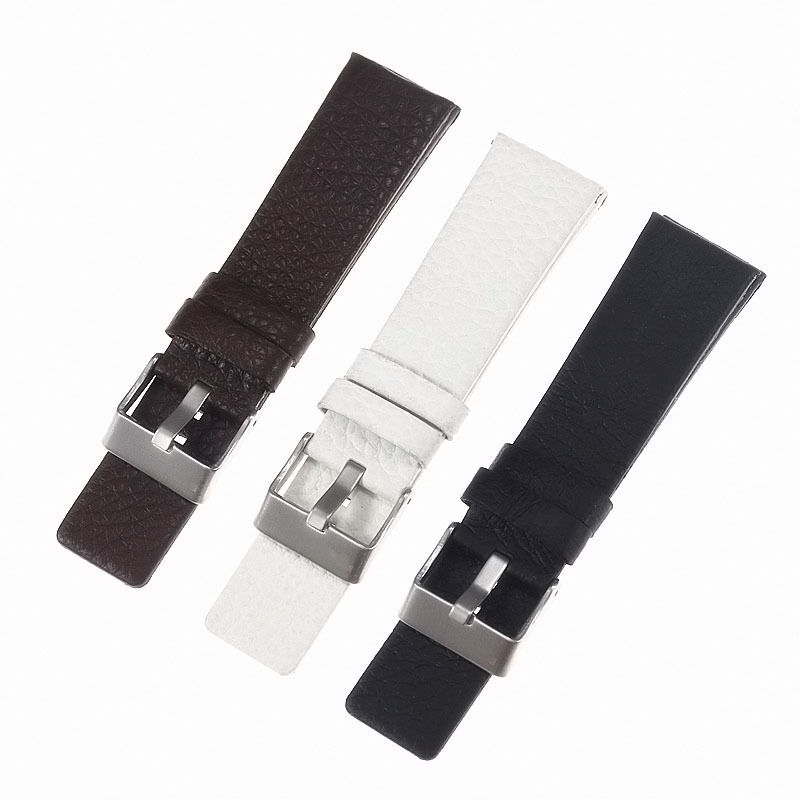 Litchi Pattern Leather Strap for Flat Mouth Strap DZ1657 DZ4323 DZ7313 Series Men and Women Watch Band Bracelet 22mm24mm26mm28mm