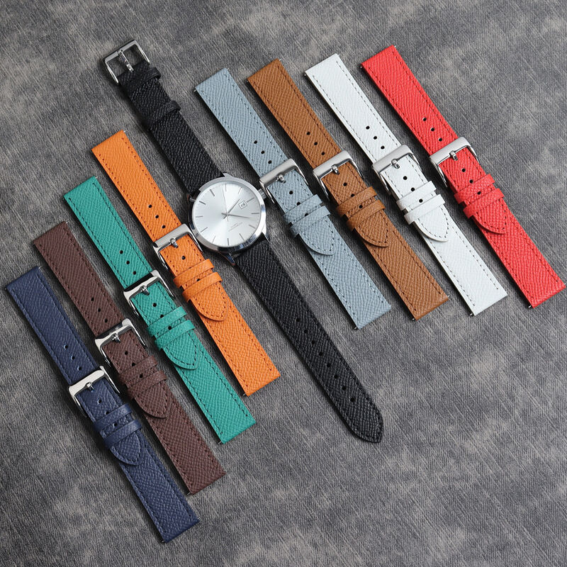Genuine Leather Watch Bands For Blancpain X Swatch 22mm Epsom Watch Strap Palm Pattern Quick Release Full Grain