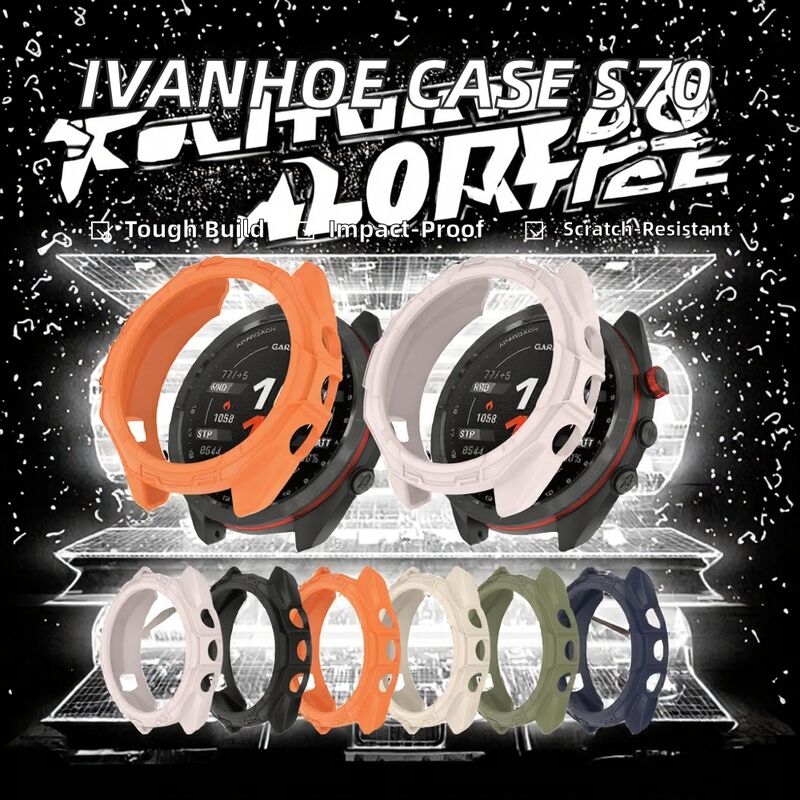 Sport Protective Rubber Case for Garmin Approach S70 42mm 47mm Shockproof Anti-Scratch Bumper Shell Slim Soft TPU Bezel