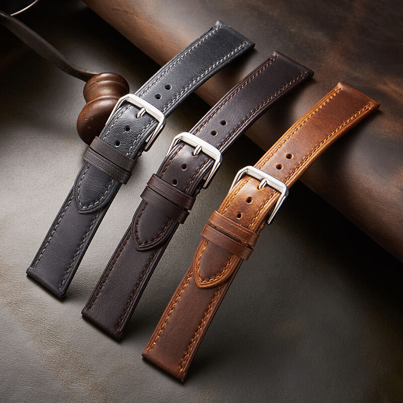 SWstrap Leather Watch Straps High Quality Wide Vintage Tanned Genuine Luxury Wrist Smart Watch Band Leather Watch Strap