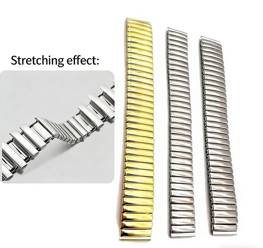 High Quality Stainless Steel Watch Strap Band 12/14/16/18/20mm Elastic Silver Gold Pulseira De Aco Watchband