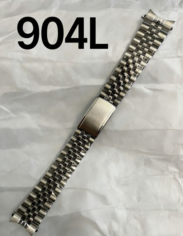 904L Stainless Steel 19-20mm Vintage Jubilee Bracelet for Rlx Datejust 1601 1603 16233 Solid Curved With Logo Deployment Clasp