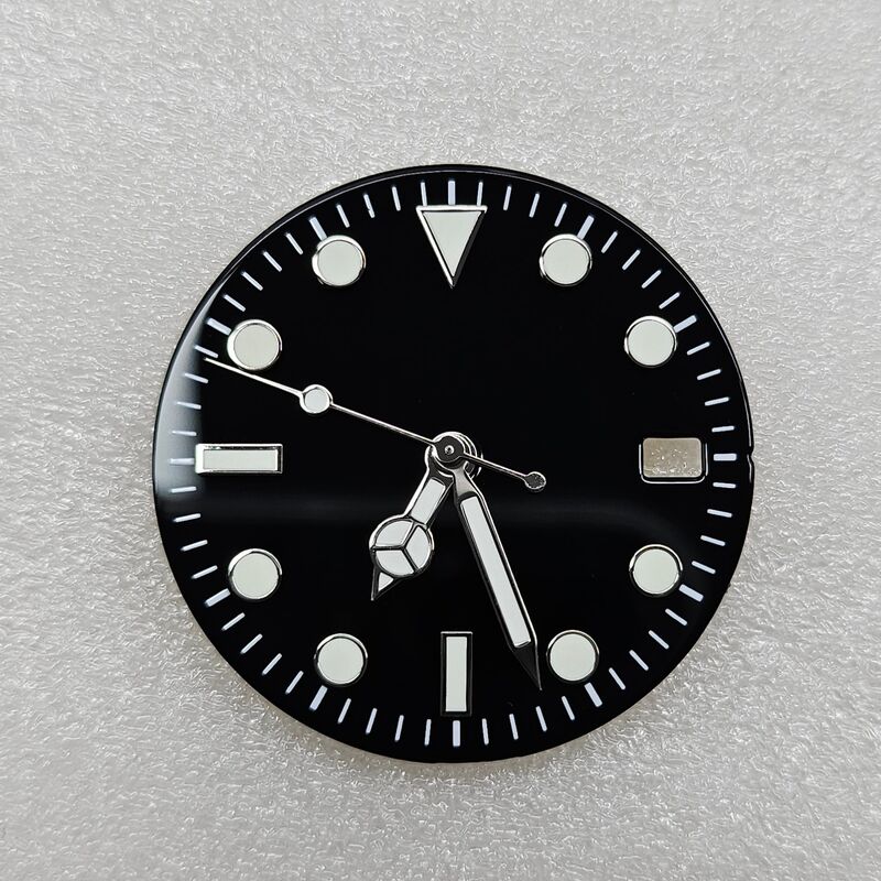 Watch Accessory Without Markings 28.5 mm Dial Sunburst Pattern Green Luminous Coating Suitable for NH35 NH36 4R36 Movement