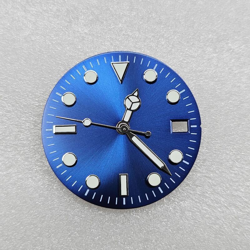 Watch Accessory Without Markings 28.5 mm Dial Sunburst Pattern Green Luminous Coating Suitable for NH35 NH36 4R36 Movement