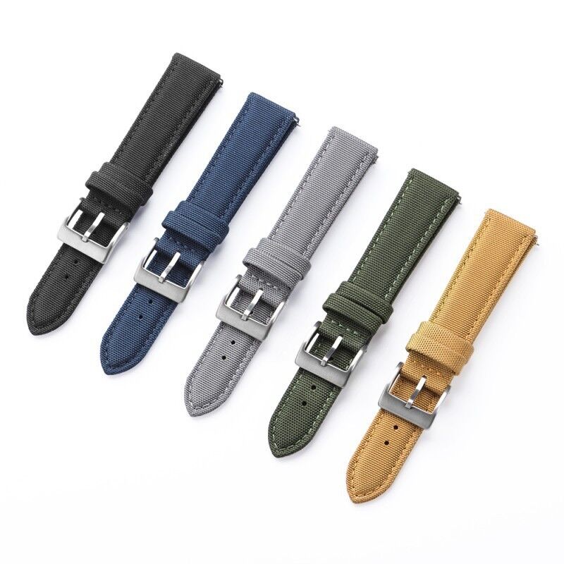 20mm 22mm Sailcloth Watch Strap for Samsung Watch Bracelet Two-Sided Nylon Watchband Quick Release Sport Wristband Belt for Men