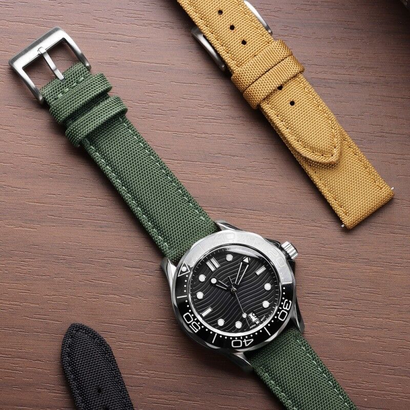 20mm 22mm Sailcloth Watch Strap for Samsung Watch Bracelet Two-Sided Nylon Watchband Quick Release Sport Wristband Belt for Men