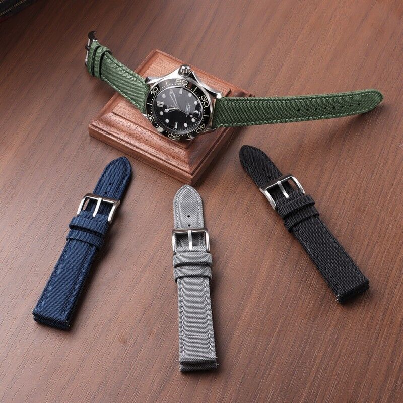 20mm 22mm Sailcloth Watch Strap for Samsung Watch Bracelet Two-Sided Nylon Watchband Quick Release Sport Wristband Belt for Men