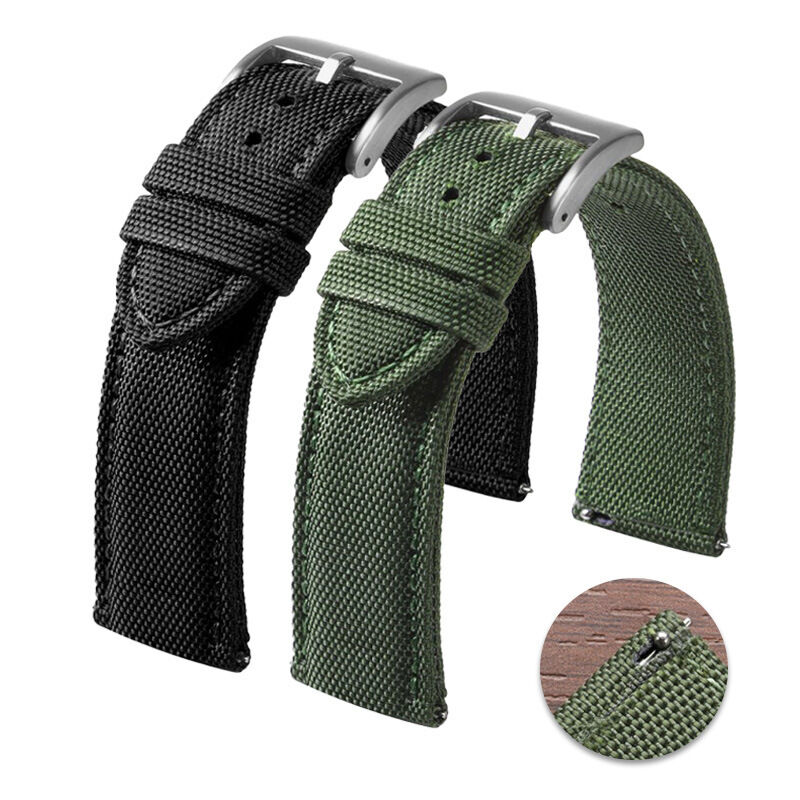 20mm 22mm Sailcloth Watch Strap for Samsung Watch Bracelet Two-Sided Nylon Watchband Quick Release Sport Wristband Belt for Men