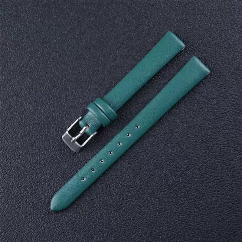 Soft Thin Genuine Leather Watch Band for Women Handmade Rose Gold Alloy Buckle Adjustable 8mm-22mm