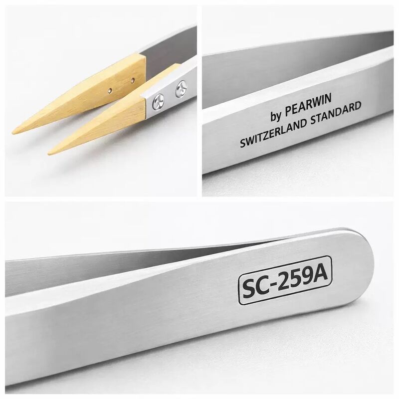 Handmade 27A Boxwood Watch Repair Tool High Quality Stainless Steel Tweezers for Holding Watch Parts for Watchmakers