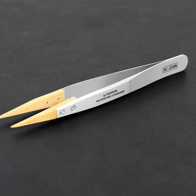 Handmade 27A Boxwood Watch Repair Tool High Quality Stainless Steel Tweezers for Holding Watch Parts for Watchmakers