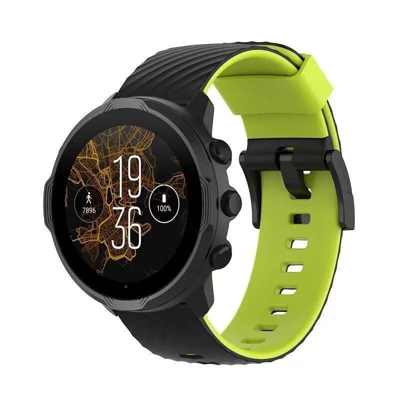 24mm Breathable Silicone Sport Strap for Men Women Smartwatch Compatible with Suunto 7/9/D5/Spartan Sport
