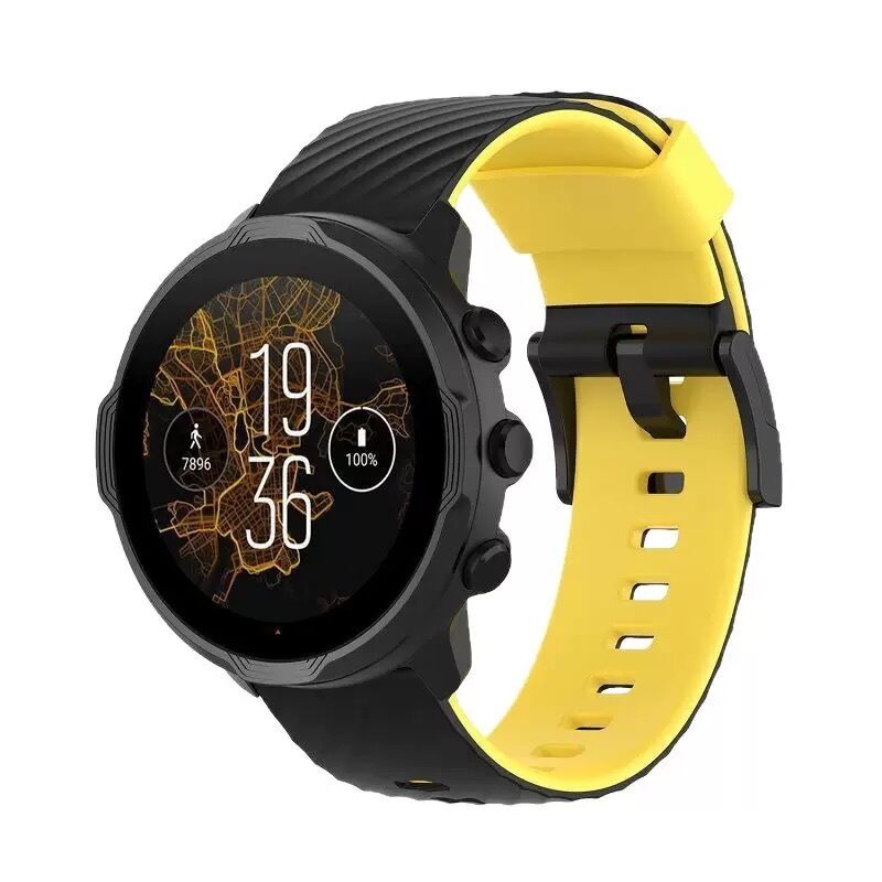 24mm Breathable Silicone Sport Strap for Men Women Smartwatch Compatible with Suunto 7/9/D5/Spartan Sport