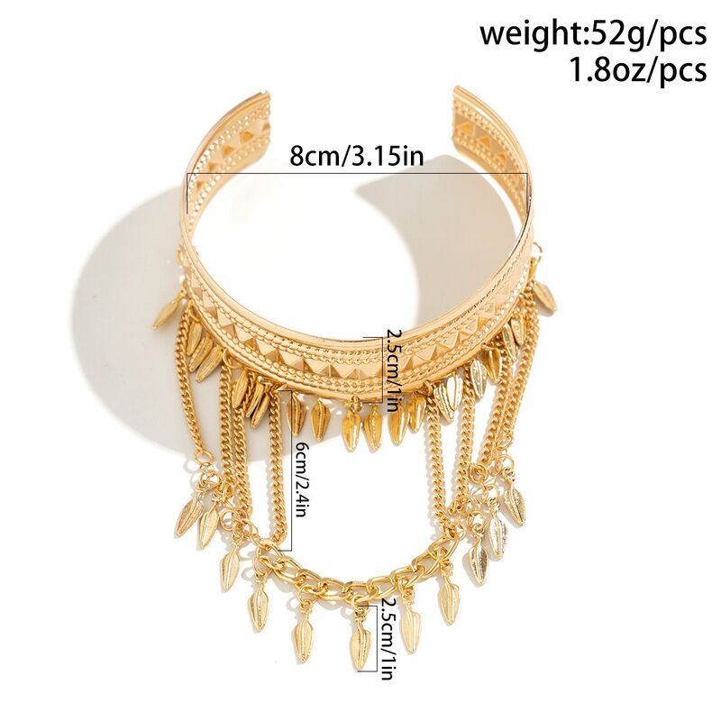 Vintage Figure Coin Pendants Tassels Open Upper Arm Bracelets Women Charms Lady Street Wear Fashion Jewelry Accessories